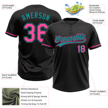 Load image into Gallery viewer, Custom Black Pink-Teal Two-Button Unisex Softball Jersey