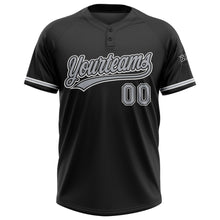 Load image into Gallery viewer, Custom Black Gray-White Two-Button Unisex Softball Jersey