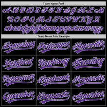 Load image into Gallery viewer, Custom Black Purple-Gray Two-Button Unisex Softball Jersey
