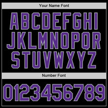 Load image into Gallery viewer, Custom Black Purple-Gray Two-Button Unisex Softball Jersey