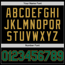 Load image into Gallery viewer, Custom Black Kelly Green-Old Gold Two-Button Unisex Softball Jersey