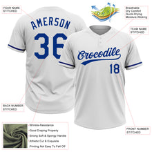 Load image into Gallery viewer, Custom White Royal Two-Button Unisex Softball Jersey