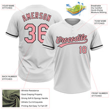 Load image into Gallery viewer, Custom White Medium Pink-Black Two-Button Unisex Softball Jersey