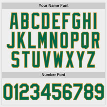 Load image into Gallery viewer, Custom White Kelly Green-Old Gold Two-Button Unisex Softball Jersey