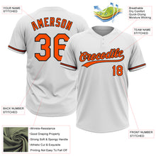 Load image into Gallery viewer, Custom White Orange-Black Two-Button Unisex Softball Jersey