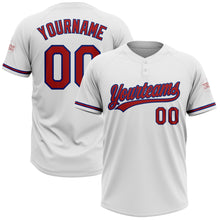 Load image into Gallery viewer, Custom White Red-Royal Two-Button Unisex Softball Jersey
