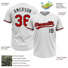 Load image into Gallery viewer, Custom White Red-Black Two-Button Unisex Softball Jersey