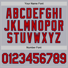 Load image into Gallery viewer, Custom Gray Red-Navy Two-Button Unisex Softball Jersey