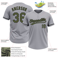 Load image into Gallery viewer, Custom Gray Olive-Black Two-Button Unisex Softball Jersey