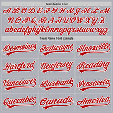 Load image into Gallery viewer, Custom Gray Red-White Two-Button Unisex Softball Jersey