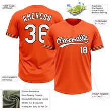 Load image into Gallery viewer, Custom Orange White-Black Two-Button Unisex Softball Jersey