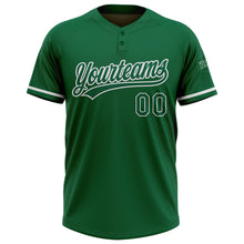 Load image into Gallery viewer, Custom Kelly Green White Two-Button Unisex Softball Jersey