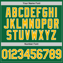 Load image into Gallery viewer, Custom Kelly Green Gold-White Two-Button Unisex Softball Jersey