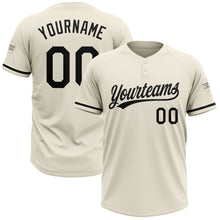 Load image into Gallery viewer, Custom Cream Black Two-Button Unisex Softball Jersey