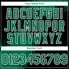 Load image into Gallery viewer, Custom Kelly Green Black-White 3D Pattern Abstract Brush Stroke Two-Button Unisex Softball Jersey