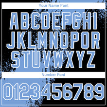 Load image into Gallery viewer, Custom Light Blue Black-White 3D Pattern Abstract Brush Stroke Two-Button Unisex Softball Jersey