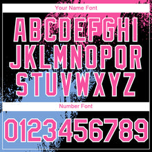 Load image into Gallery viewer, Custom Black Pink-Light Blue 3D Pattern Abstract Brush Stroke Two-Button Unisex Softball Jersey