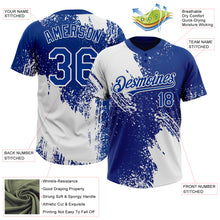 Load image into Gallery viewer, Custom White Royal 3D Pattern Abstract Brush Stroke Two-Button Unisex Softball Jersey