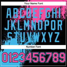 Load image into Gallery viewer, Custom Black Pink-Sky Blue 3D Pattern Abstract Brush Stroke Two-Button Unisex Softball Jersey