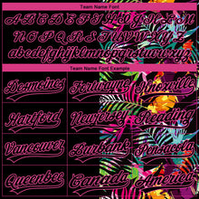 Load image into Gallery viewer, Custom Black Pink 3D Pattern Hawaii Tropical Palm Leaves Two-Button Unisex Softball Jersey