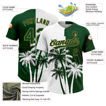 Load image into Gallery viewer, Custom White Green-Old Gold 3D Pattern Hawaii Coconut Trees Two-Button Unisex Softball Jersey