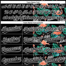 Load image into Gallery viewer, Custom Black White 3D Pattern Hawaii Flamingos And Leaves Two-Button Unisex Softball Jersey