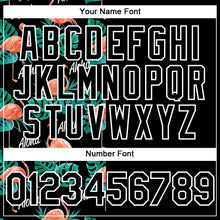 Load image into Gallery viewer, Custom Black White 3D Pattern Hawaii Flamingos And Leaves Two-Button Unisex Softball Jersey