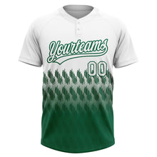 Load image into Gallery viewer, Custom White Kelly Green 3D Pattern Lines Two-Button Unisex Softball Jersey