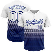 Load image into Gallery viewer, Custom White Royal 3D Pattern Lines Two-Button Unisex Softball Jersey