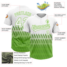 Load image into Gallery viewer, Custom White Neon Green 3D Pattern Lines Two-Button Unisex Softball Jersey