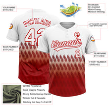 Load image into Gallery viewer, Custom White Red 3D Pattern Lines Two-Button Unisex Softball Jersey