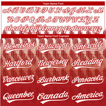 Load image into Gallery viewer, Custom White Red 3D Pattern Lines Two-Button Unisex Softball Jersey