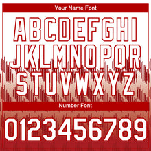 Load image into Gallery viewer, Custom White Red 3D Pattern Lines Two-Button Unisex Softball Jersey