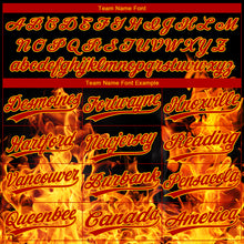 Load image into Gallery viewer, Custom Black Red-Gold 3D Pattern Design Flame Two-Button Unisex Softball Jersey