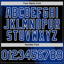 Load image into Gallery viewer, Custom Royal Black-White 3D Pattern Abstract Brush Stroke Two-Button Unisex Softball Jersey