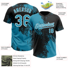 Load image into Gallery viewer, Custom Panther Blue Black-White 3D Pattern Abstract Brush Stroke Two-Button Unisex Softball Jersey