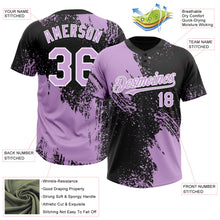 Load image into Gallery viewer, Custom Light Purple Black-White 3D Pattern Abstract Brush Stroke Two-Button Unisex Softball Jersey