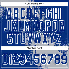 Load image into Gallery viewer, Custom Gray Royal-White 3D Pattern Abstract Brush Stroke Two-Button Unisex Softball Jersey