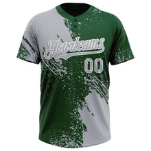 Load image into Gallery viewer, Custom Gray Green-White 3D Pattern Abstract Brush Stroke Two-Button Unisex Softball Jersey
