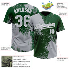 Load image into Gallery viewer, Custom Gray Green-White 3D Pattern Abstract Brush Stroke Two-Button Unisex Softball Jersey