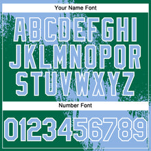 Load image into Gallery viewer, Custom Light Blue Kelly Green-White 3D Pattern Abstract Brush Stroke Two-Button Unisex Softball Jersey