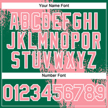 Load image into Gallery viewer, Custom Medium Pink Kelly Green-White 3D Pattern Abstract Brush Stroke Two-Button Unisex Softball Jersey