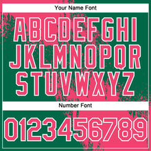 Load image into Gallery viewer, Custom Neon Pink Kelly Green-White 3D Pattern Abstract Brush Stroke Two-Button Unisex Softball Jersey