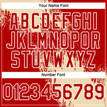 Load image into Gallery viewer, Custom Cream Red-White 3D Pattern Abstract Brush Stroke Two-Button Unisex Softball Jersey