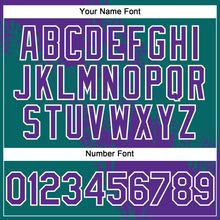 Load image into Gallery viewer, Custom Purple Teal-White 3D Pattern Abstract Brush Stroke Two-Button Unisex Softball Jersey