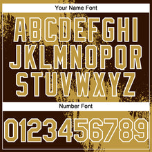 Load image into Gallery viewer, Custom Old Gold Brown-White 3D Pattern Abstract Brush Stroke Two-Button Unisex Softball Jersey