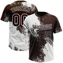 Load image into Gallery viewer, Custom White Brown 3D Pattern Abstract Brush Stroke Two-Button Unisex Softball Jersey