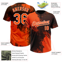 Load image into Gallery viewer, Custom Orange Brown-White 3D Pattern Abstract Brush Stroke Two-Button Unisex Softball Jersey