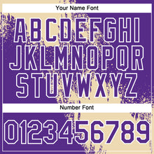 Load image into Gallery viewer, Custom Cream Purple-White 3D Pattern Abstract Brush Stroke Two-Button Unisex Softball Jersey