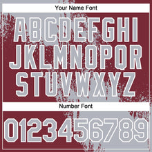 Load image into Gallery viewer, Custom Gray Burgundy-White 3D Pattern Abstract Brush Stroke Two-Button Unisex Softball Jersey
